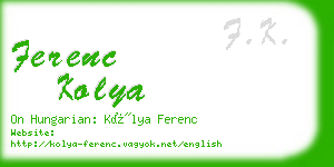 ferenc kolya business card